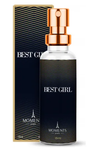 Perfume Feminino Best Girl 15ml Moments Paris Excelente Fragrância Floral Oriental Edp Noite Sapatinho Azul Mulher