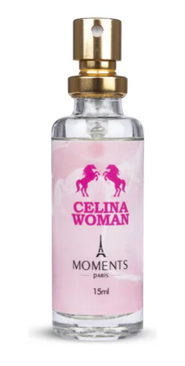 Perfume Feminino Celina Woman 15ml Moments Paris Excelente Fragrância Floral Frutado Dia Noite Bolsa Mulher