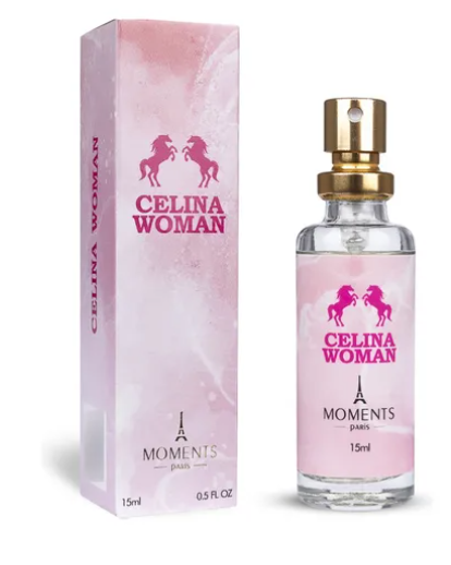 Perfume Feminino Celina Woman 15ml Moments Paris Excelente Fragrância Floral Frutado Dia Noite Bolsa Mulher