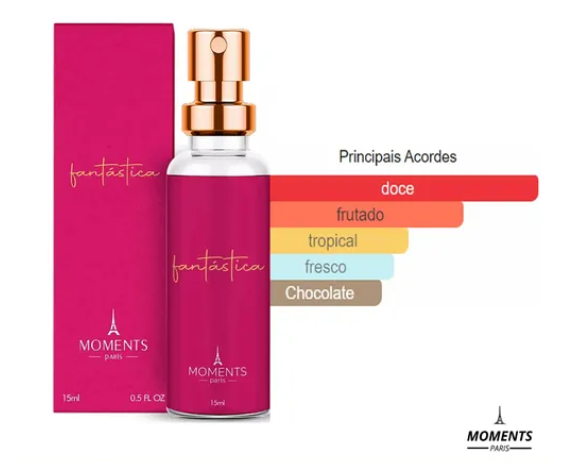 Perfume Feminino Fantástica 15ml De Bolso Doce Frutado Longa Duração Moments