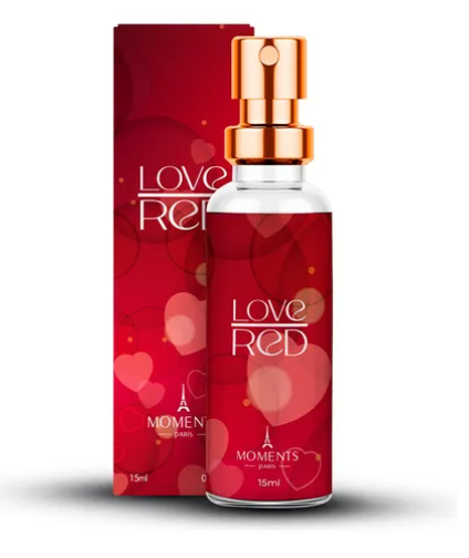 Perfume Feminino Love Red 15ml Moments Paris Excelente Fragrância Floral Frutal Dia Sapatinho Vermelho Mulher